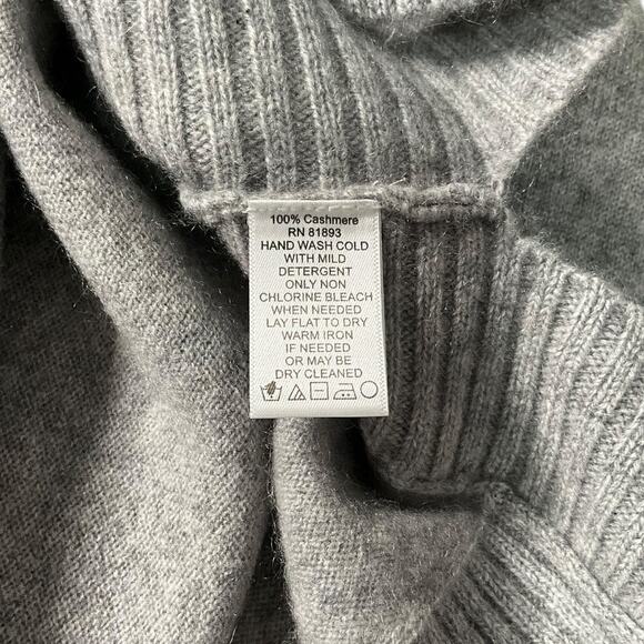 Isaac Mizrahi Live Cashmere Tunic XS/S Oversized Mock Neck Short Sleeve Gray - Picture 10 of 10